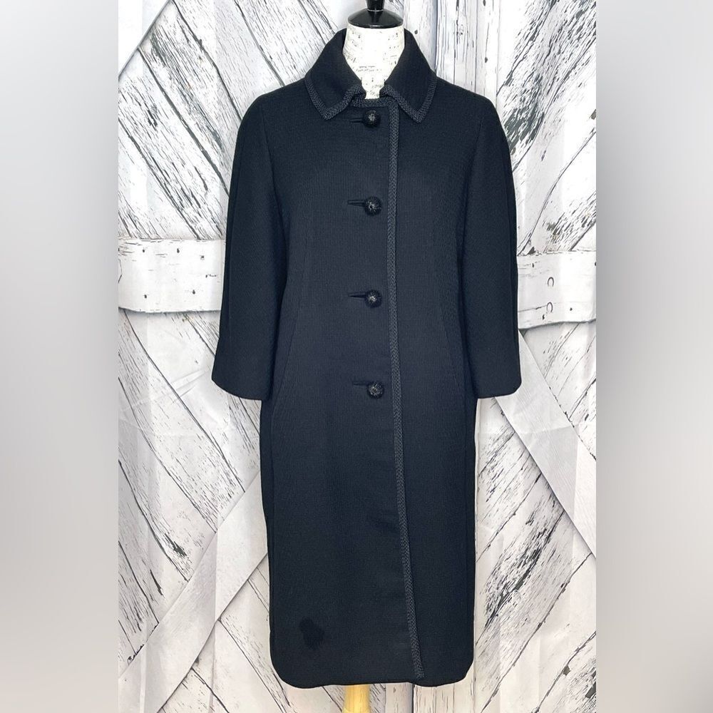 Vintage Harold Weil Wool Blend Coat Black M